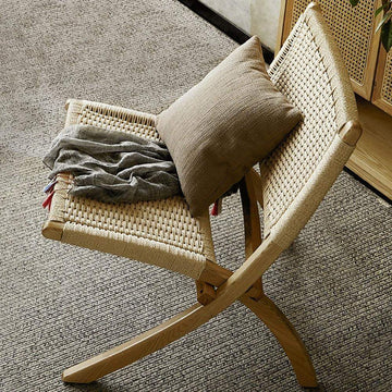 Rustic Foldable Recliner Chair Ash Wood Woven Hemp Rope Back & Seat in Natural-Richsoul-Chairs & Recliners,Furniture,Living Room Furniture